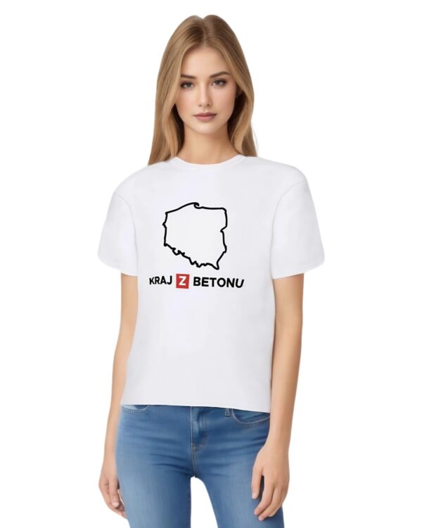 Koszulka - KRAJ Z BETONU -  biała - obrazek 3