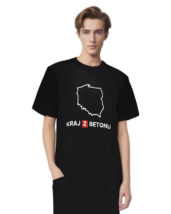 Koszulka - KRAJ Z BETONU -  czarna - obrazek 3