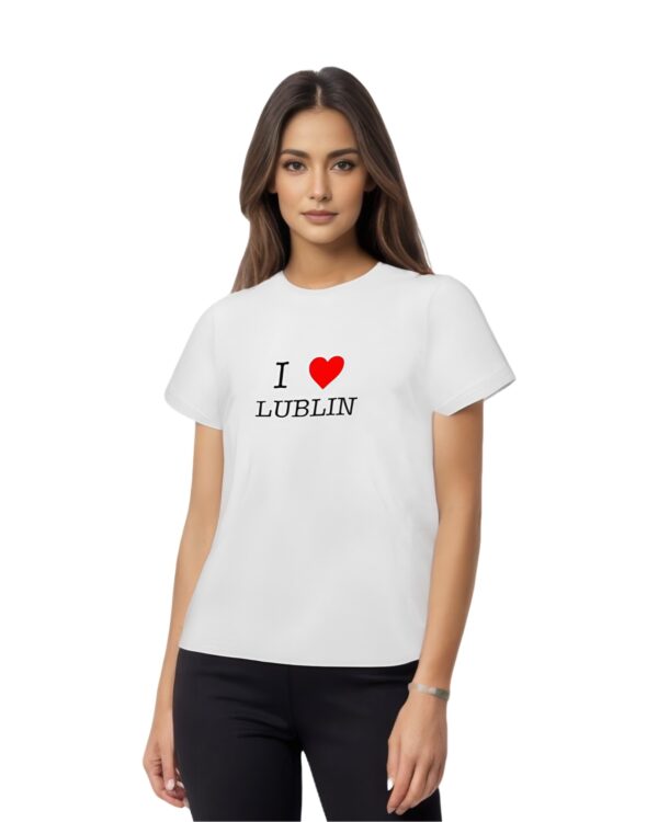 Koszulka - I Love Lublin - biała - obrazek 2