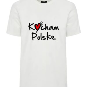 Koszulka - KOCHAM POLSKĘ -  biała