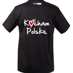Koszulka - KOCHAM POLSKĘ -  czarna